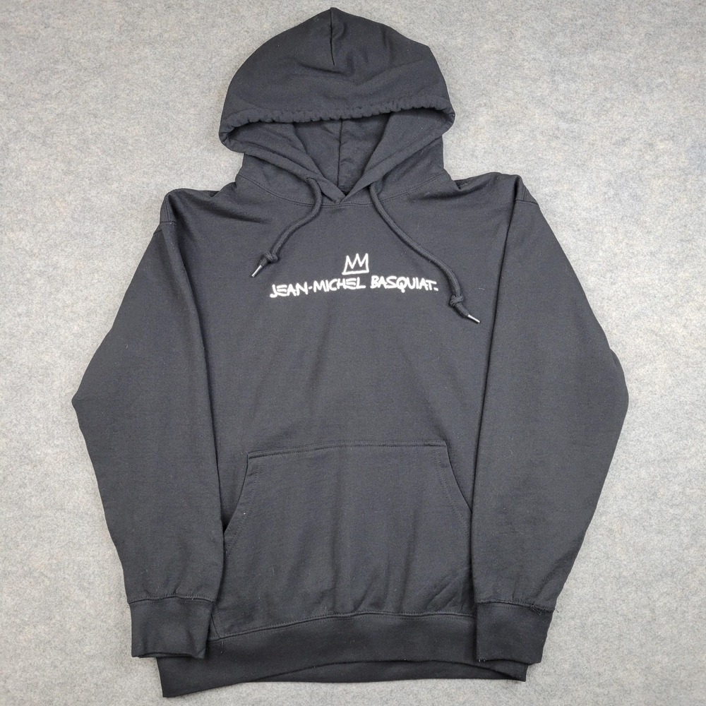 Jean-Michel Basquiat Hoodie Mens Large Black Fleece Pullover Sweatshirt Graphic